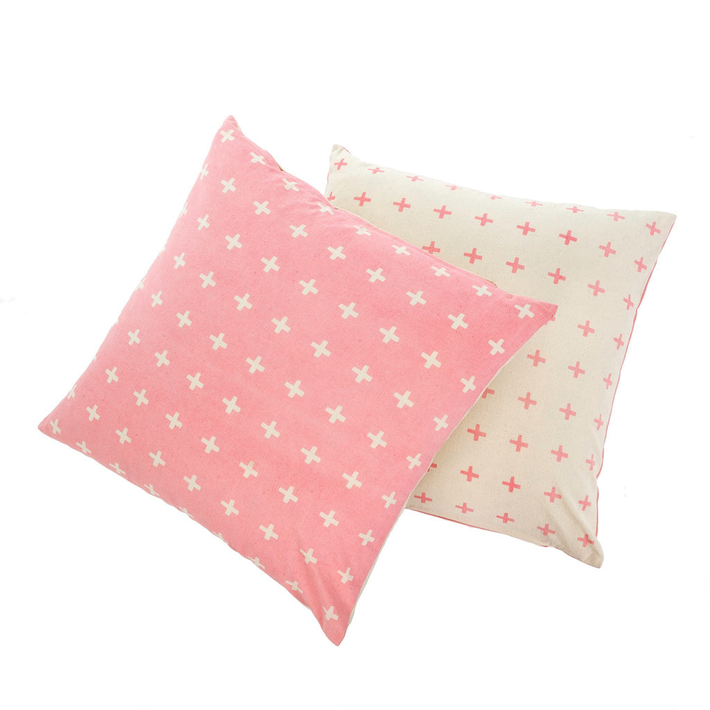 Pink Swiss Cross pillow
