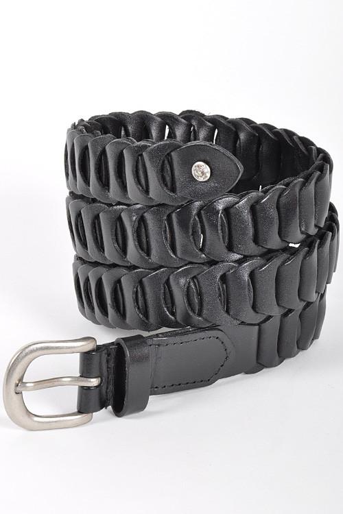 Linda leather link belt