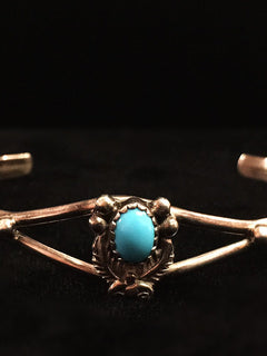 Dainty Silver & Turquoise Cuff