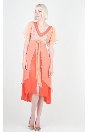 Coral Tea Dress