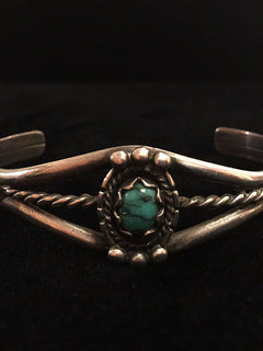Silver Twist & Turquoise Bracelet